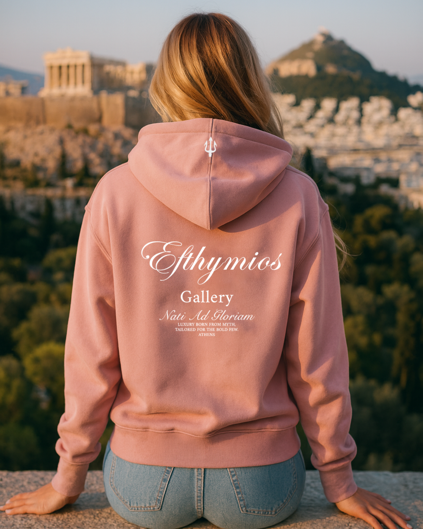 BORN FOR GLORY ZIP HOODIE - PINK
