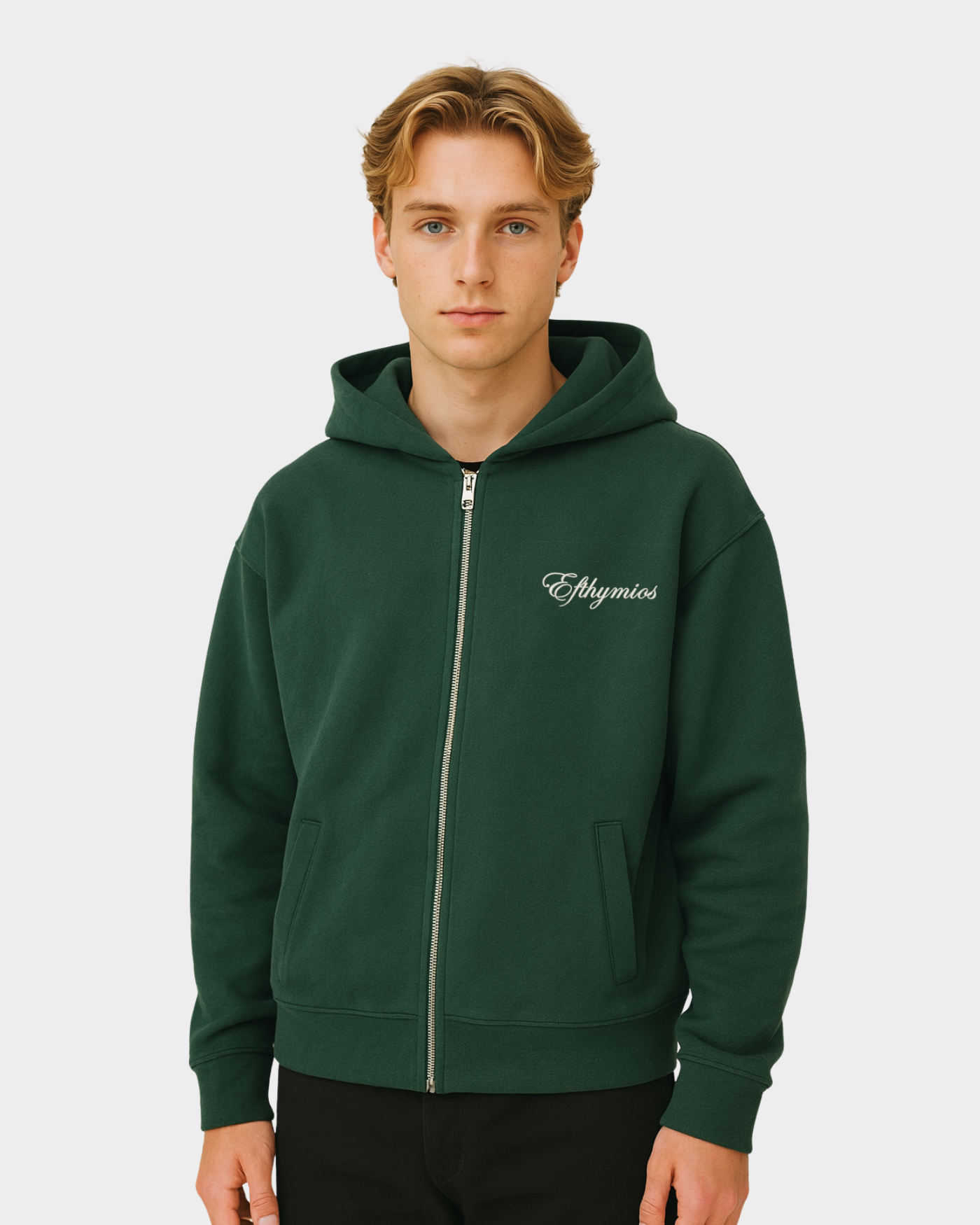 BORN FOR GLORY ZIP HOODIE - DARK GREEN