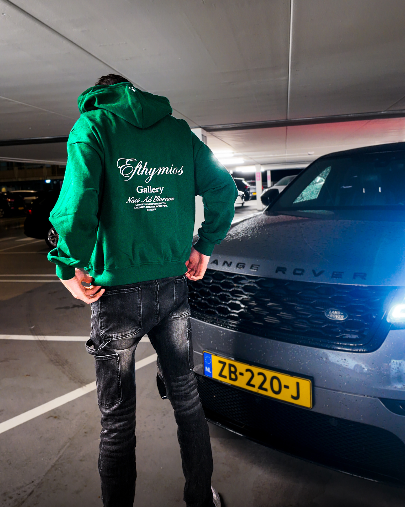 BORN FOR GLORY ZIP HOODIE - DARK GREEN