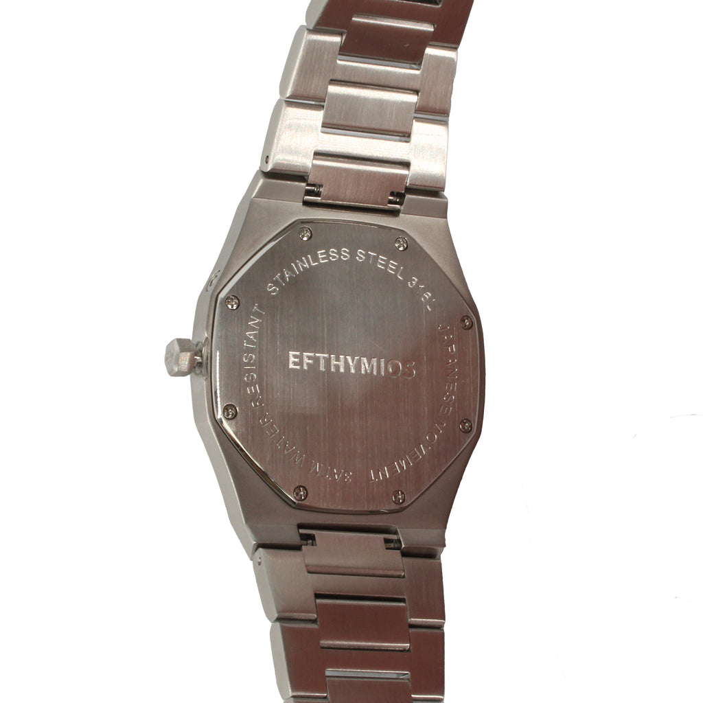EFTHYMIOS Stainless Steel Horloge Zilver-Zwart